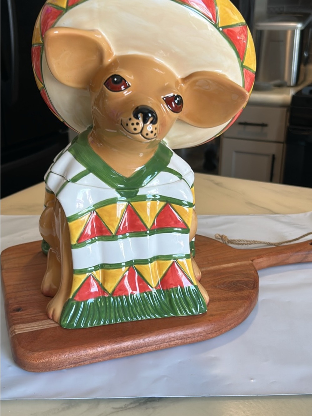 Vintage Hand-Painted iAy Chihuahua Ceramic Chihuahua Cookie Jar 10.5” H
